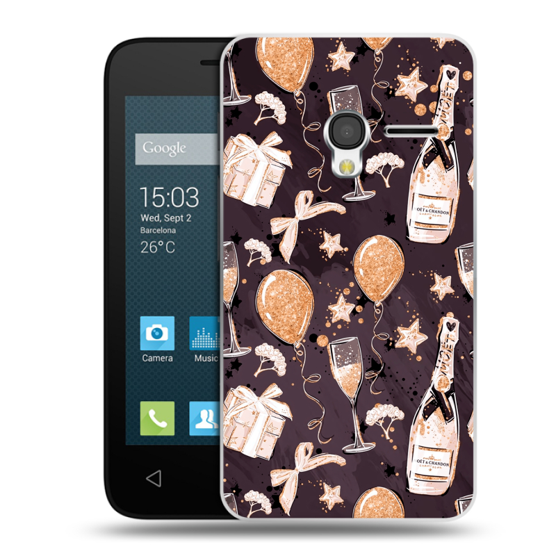 Пластиковый чехол на Alcatel One Touch Pixi 3 (4.0) с принтом Новый год Пластиковый чехол на Alcatel One Touch Pixi 3 (4.0) с принтом Новый год