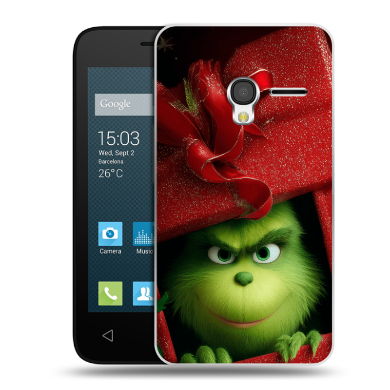 Пластиковый чехол на Alcatel One Touch Pixi 3 (4.0) с принтом Новый год Пластиковый чехол на Alcatel One Touch Pixi 3 (4.0) с принтом Новый год