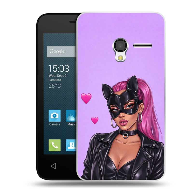 Пластиковый чехол на Alcatel One Touch Pixi 3 (4.0) с принтом женский Пластиковый чехол на Alcatel One Touch Pixi 3 (4.0) с принтом женский