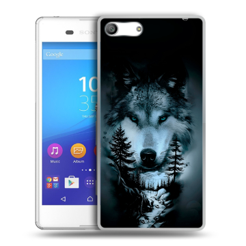 Силиконовый чехол на Sony Xperia M5 с принтом Лесной волк Силиконовый чехол на Sony Xperia M5 с принтом Лесной волк