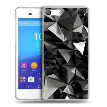 Силиконовый чехол на Sony Xperia M5 с принтом Черные кристаллы Силиконовый чехол на Sony Xperia M5 с принтом Черные кристаллы