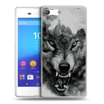 Силиконовый чехол на Sony Xperia M5 с принтом Волк Силиконовый чехол на Sony Xperia M5 с принтом Волк