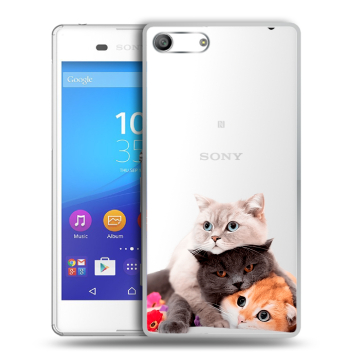 Силиконовый чехол на Sony Xperia M5 с принтом Кошки Силиконовый чехол на Sony Xperia M5 с принтом Кошки