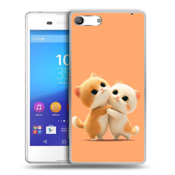 Силиконовый чехол на Sony Xperia M5 с принтом Милые котики Силиконовый чехол на Sony Xperia M5 с принтом Милые котики