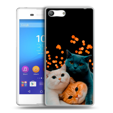 Силиконовый чехол на Sony Xperia M5 с принтом Кошки Силиконовый чехол на Sony Xperia M5 с принтом Кошки