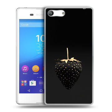 Силиконовый чехол на Sony Xperia M5 с принтом Черная клубника Силиконовый чехол на Sony Xperia M5 с принтом Черная клубника
