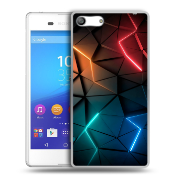 Силиконовый чехол на Sony Xperia M5 с принтом Абстракция неон Силиконовый чехол на Sony Xperia M5 с принтом Абстракция неон