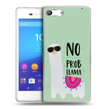 Силиконовый чехол на Sony Xperia M5 с принтом Лама Силиконовый чехол на Sony Xperia M5 с принтом Лама