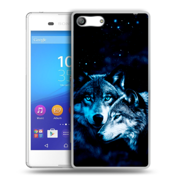 Силиконовый чехол на Sony Xperia M5 с принтом Волки Силиконовый чехол на Sony Xperia M5 с принтом Волки