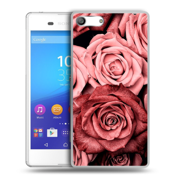 Силиконовый чехол на Sony Xperia M5 с принтом Цветы розы Силиконовый чехол на Sony Xperia M5 с принтом Цветы розы