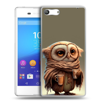 Силиконовый чехол на Sony Xperia M5 с принтом Сова Силиконовый чехол на Sony Xperia M5 с принтом Сова