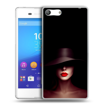 Силиконовый чехол на Sony Xperia M5 с принтом Девушка в шляпе Силиконовый чехол на Sony Xperia M5 с принтом Девушка в шляпе