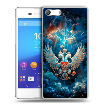 Силиконовый чехол на Sony Xperia M5 с принтом Герб флаг России Силиконовый чехол на Sony Xperia M5 с принтом Герб флаг России