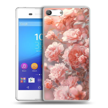 Силиконовый чехол на Sony Xperia M5 с принтом Розовые розы Силиконовый чехол на Sony Xperia M5 с принтом Розовые розы
