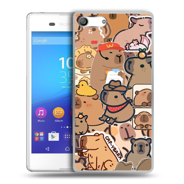 Силиконовый чехол на Sony Xperia M5 с принтом капибара Силиконовый чехол на Sony Xperia M5 с принтом капибара