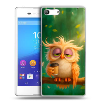 Силиконовый чехол на Sony Xperia M5 с принтом сова Силиконовый чехол на Sony Xperia M5 с принтом сова