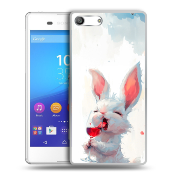 Силиконовый чехол на Sony Xperia M5 с принтом кролик зайчик Силиконовый чехол на Sony Xperia M5 с принтом кролик зайчик