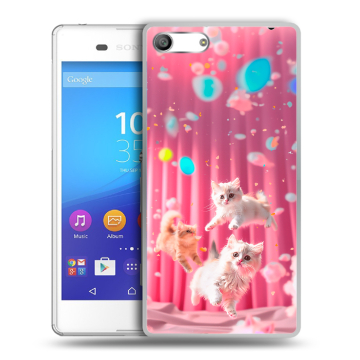 Силиконовый чехол на Sony Xperia M5 с принтом милые котики Силиконовый чехол на Sony Xperia M5 с принтом милые котики