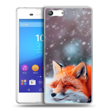 Силиконовый чехол на Sony Xperia M5 с принтом лиса Силиконовый чехол на Sony Xperia M5 с принтом лиса