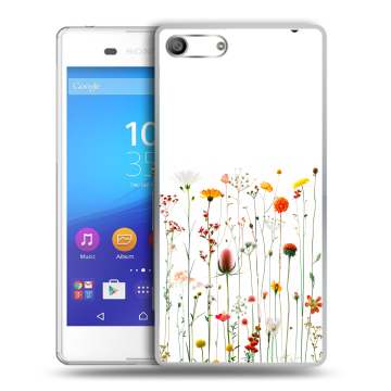 Силиконовый чехол на Sony Xperia M5 с принтом цветы Силиконовый чехол на Sony Xperia M5 с принтом цветы
