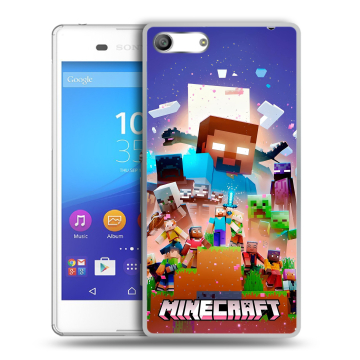 Силиконовый чехол на Sony Xperia M5 с принтом Майнкрафт Minecraft Силиконовый чехол на Sony Xperia M5 с принтом Майнкрафт Minecraft