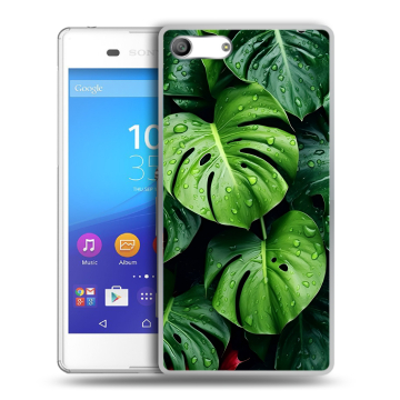 Силиконовый чехол на Sony Xperia M5 с принтом Листья Силиконовый чехол на Sony Xperia M5 с принтом Листья