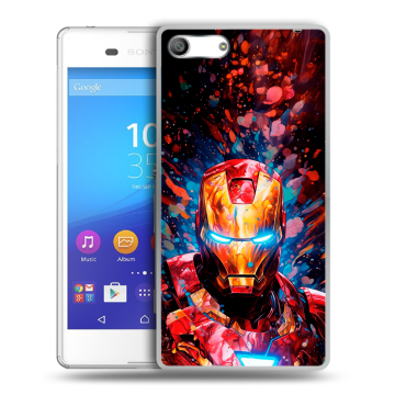 Силиконовый чехол на Sony Xperia M5 с принтом Железный человек Ironman Силиконовый чехол на Sony Xperia M5 с принтом Железный человек Ironman
