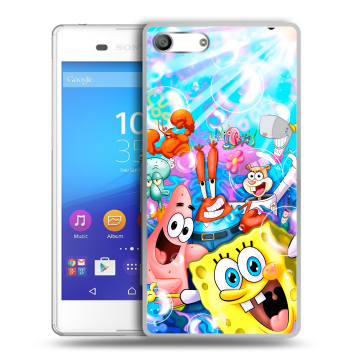 Силиконовый чехол на Sony Xperia M5 с принтом спанчбоб спанч боб Силиконовый чехол на Sony Xperia M5 с принтом спанчбоб спанч боб