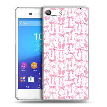 Силиконовый чехол на Sony Xperia M5 с принтом Розовые бантики Силиконовый чехол на Sony Xperia M5 с принтом Розовые бантики