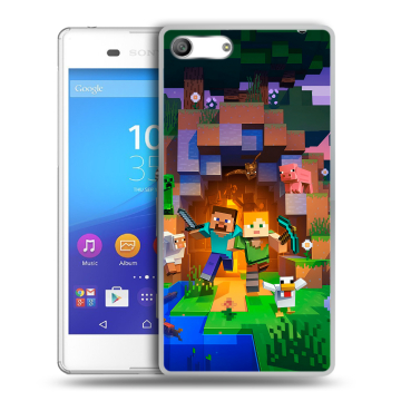 Силиконовый чехол на Sony Xperia M5 с принтом Майнкрафт Minecraft Силиконовый чехол на Sony Xperia M5 с принтом Майнкрафт Minecraft