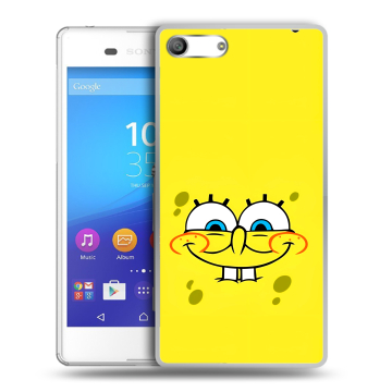 Силиконовый чехол на Sony Xperia M5 с принтом спанчбоб спанч боб