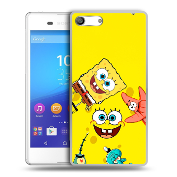 Силиконовый чехол на Sony Xperia M5 с принтом Спанч боб Спанчбоб Силиконовый чехол на Sony Xperia M5 с принтом Спанч боб Спанчбоб