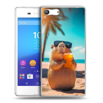 Силиконовый чехол на Sony Xperia M5 с принтом Капибара
