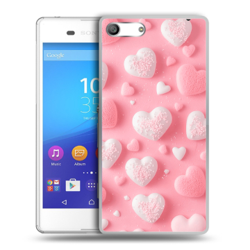 Силиконовый чехол на Sony Xperia M5 с принтом Сердечки Силиконовый чехол на Sony Xperia M5 с принтом Сердечки