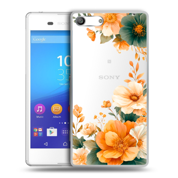 Силиконовый чехол на Sony Xperia M5 с принтом Цветы принт Силиконовый чехол на Sony Xperia M5 с принтом Цветы принт