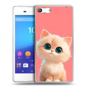 Силиконовый чехол на Sony Xperia M5 с принтом Розовый котенок Силиконовый чехол на Sony Xperia M5 с принтом Розовый котенок