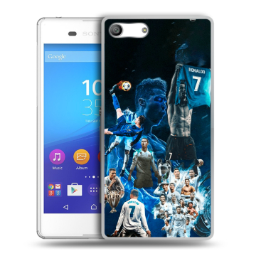 Силиконовый чехол на Sony Xperia M5 с принтом Реал Роналдо Силиконовый чехол на Sony Xperia M5 с принтом Реал Роналдо
