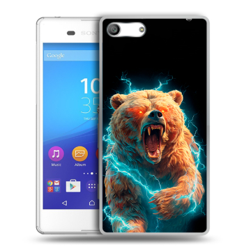 Силиконовый чехол на Sony Xperia M5 с принтом Медведь Силиконовый чехол на Sony Xperia M5 с принтом Медведь