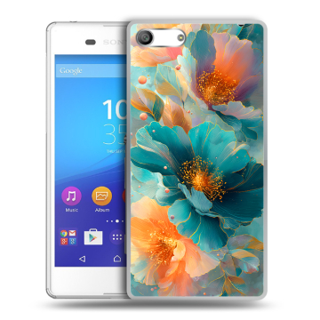 Силиконовый чехол на Sony Xperia M5 с принтом Цветы Силиконовый чехол на Sony Xperia M5 с принтом Цветы