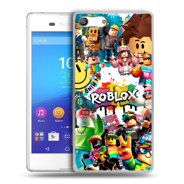 Силиконовый чехол на Sony Xperia M5 с принтом Roblox Роблокс Силиконовый чехол на Sony Xperia M5 с принтом Roblox Роблокс