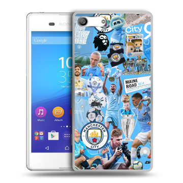 Силиконовый чехол на Sony Xperia M5 с принтом Man City Манчестер Сити Силиконовый чехол на Sony Xperia M5 с принтом Man City Манчестер Сити