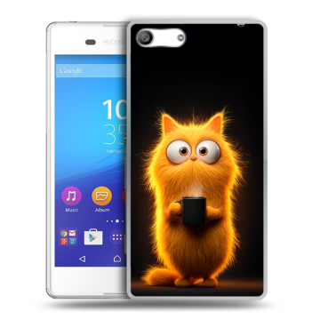Силиконовый чехол на Sony Xperia M5 с принтом Смешной кот Силиконовый чехол на Sony Xperia M5 с принтом Смешной кот