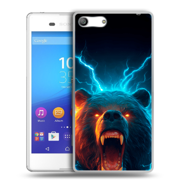 Силиконовый чехол на Sony Xperia M5 с принтом Медведь Силиконовый чехол на Sony Xperia M5 с принтом Медведь