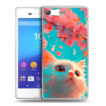 Силиконовый чехол на Sony Xperia M5 с принтом Красивый кот Силиконовый чехол на Sony Xperia M5 с принтом Красивый кот