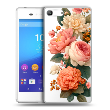 Силиконовый чехол на Sony Xperia M5 с принтом цветы Силиконовый чехол на Sony Xperia M5 с принтом цветы