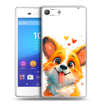 Силиконовый чехол на Sony Xperia M5 с принтом корги Силиконовый чехол на Sony Xperia M5 с принтом корги