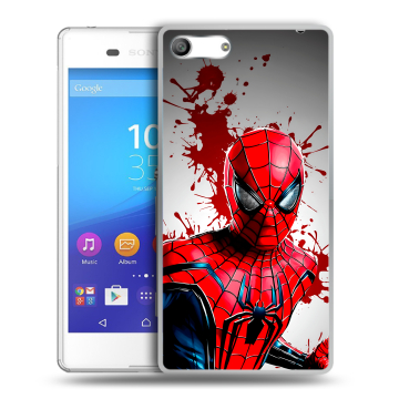Силиконовый чехол на Sony Xperia M5 с принтом Spiderman Человек паук Силиконовый чехол на Sony Xperia M5 с принтом Spiderman Человек паук