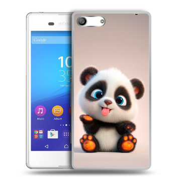Силиконовый чехол на Sony Xperia M5 с принтом милая панда Силиконовый чехол на Sony Xperia M5 с принтом милая панда