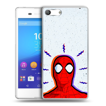 Силиконовый чехол на Sony Xperia M5 с принтом Spiderman Человек паук Силиконовый чехол на Sony Xperia M5 с принтом Spiderman Человек паук