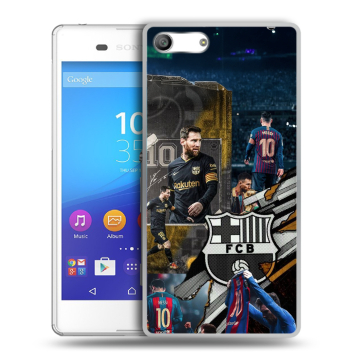 Силиконовый чехол на Sony Xperia M5 с принтом Messi Barcelona Силиконовый чехол на Sony Xperia M5 с принтом Messi Barcelona
